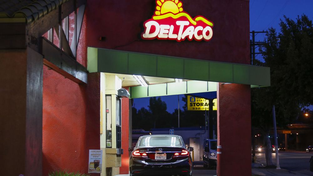 Car in Del Taco drive-thru