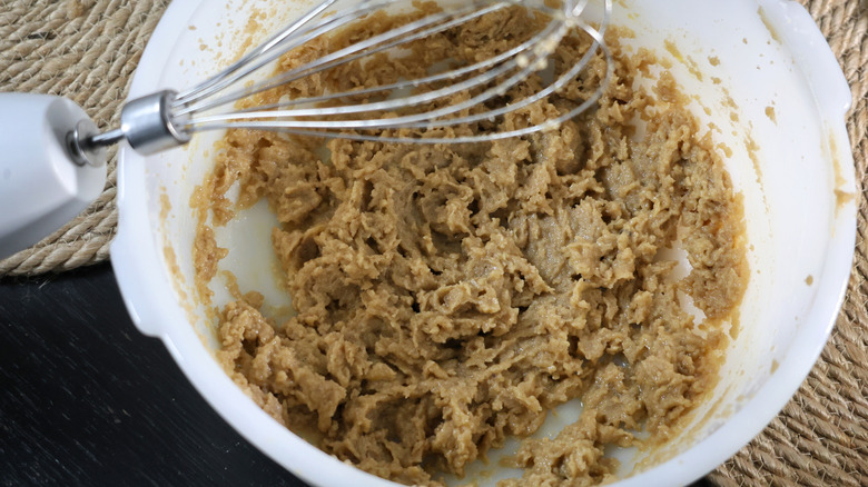 Mixing bowl of cookie dough