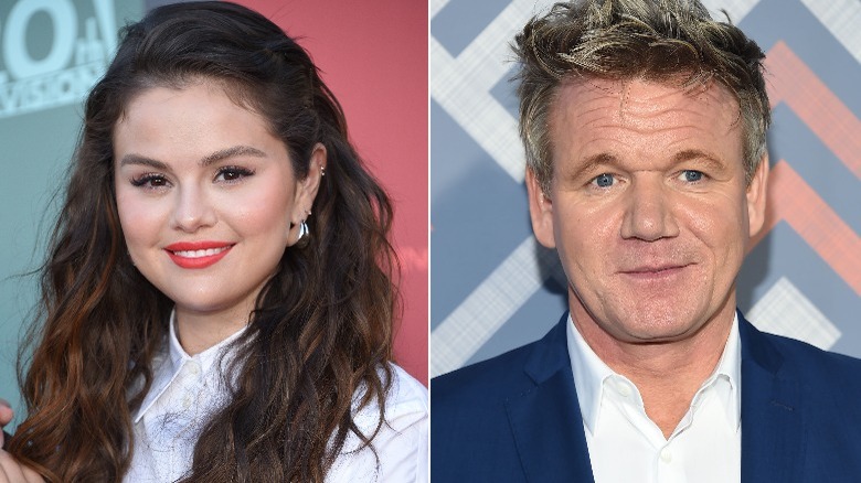 A side by side of Gordon Ramsay and Selena Gomez