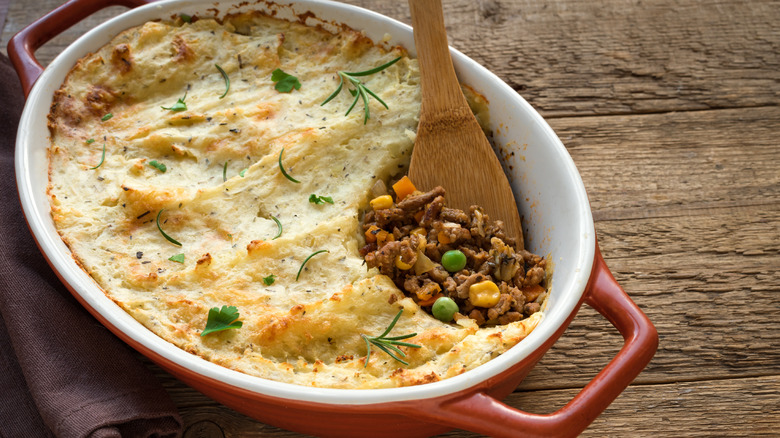 serving of shepherds pie