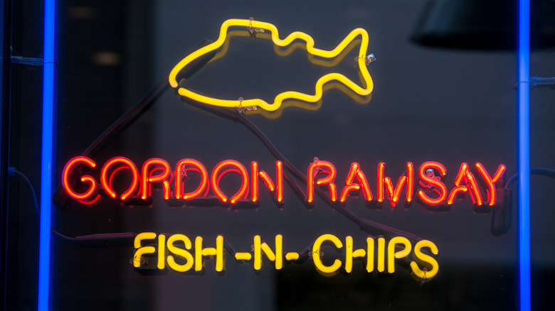 Gordon Ramsay Fish and Chips sign