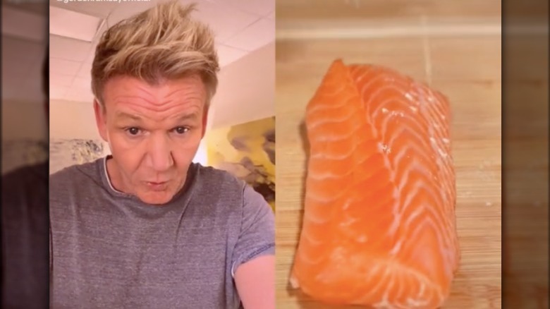 Gordon Ramsay reacts to salmon video