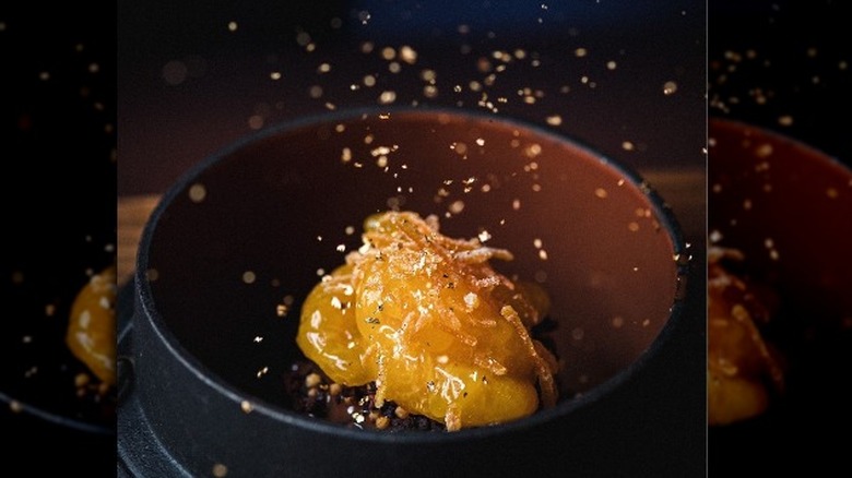 Ginger chocolate pudding in iron skillet