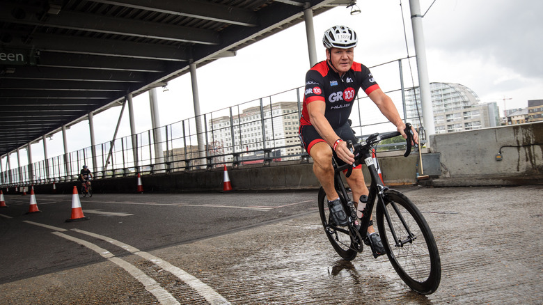 Gordon Ramsay on bicycle