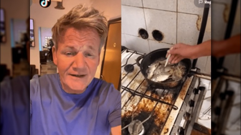 Gordon Ramsay viewing a filthy stove 