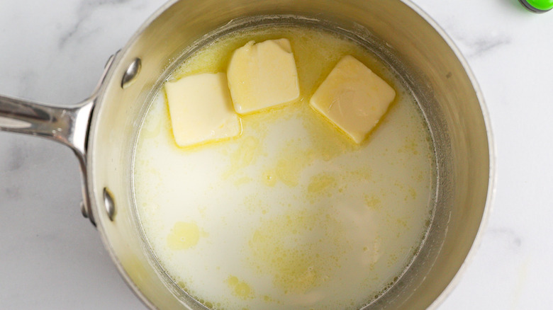 heating up butter and milk