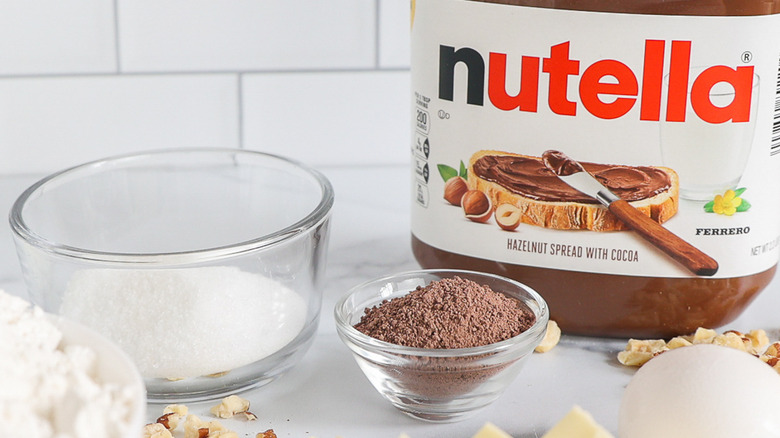 ingredients for Nutella-filled donuts