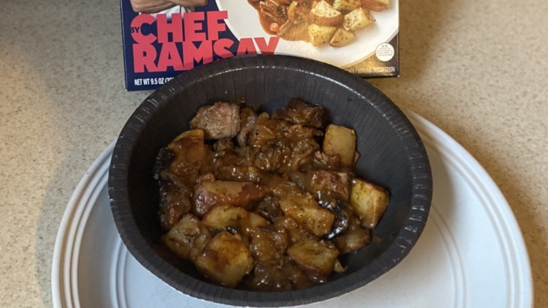 Cooked slow roasted beef on white plate