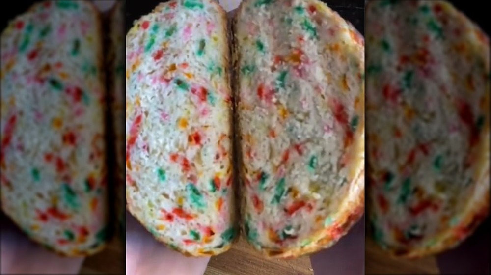 Bread with donuts and sprinkles