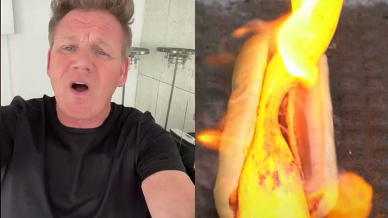 Gordon Ramsay reacting to TikTok hotdog hack