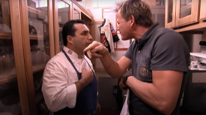 Gordon Ramsay yells at chef and points finger