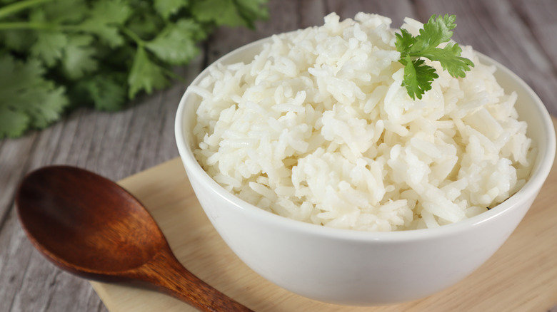 White rice in a bowl