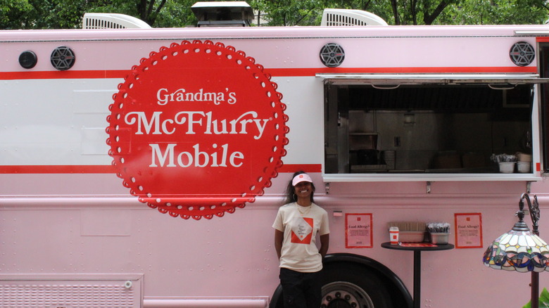 employee by McDonald's Grandma's McFlurry Mobile truck