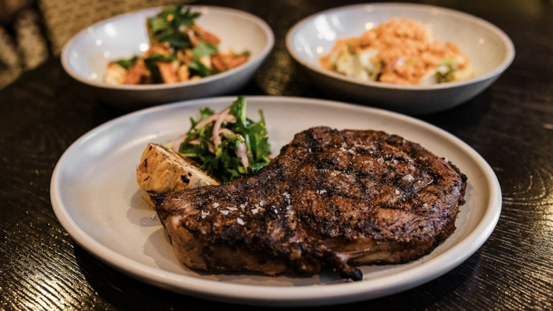 Ribeye from Wicken's Ranch with side dishes