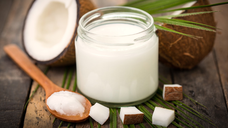 A jar of coconut oil