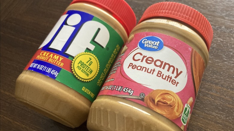 Jif and Great Value jars