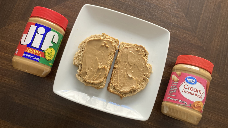 Jif and Great Value on bread