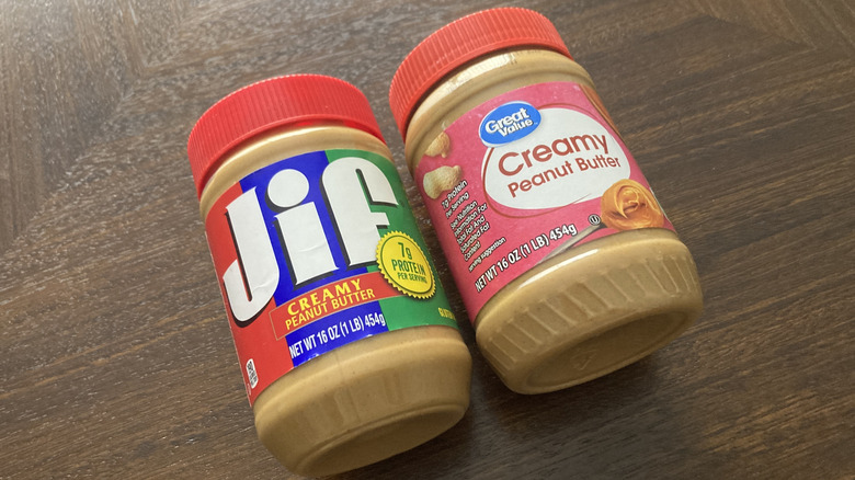 Side-by-side peanut butter jars