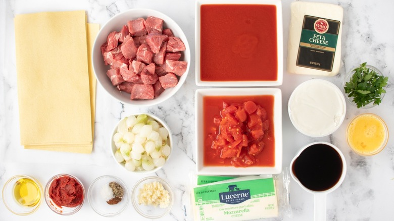 greek-inspired lasagna ingredients