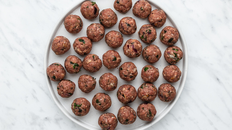 greek meatballs on tray