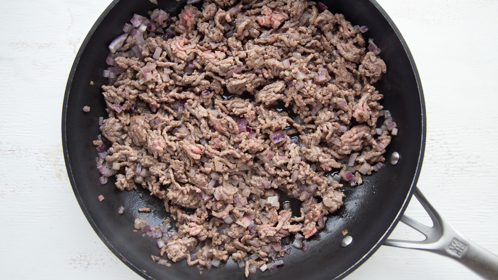 meat prep for stuffed peppers