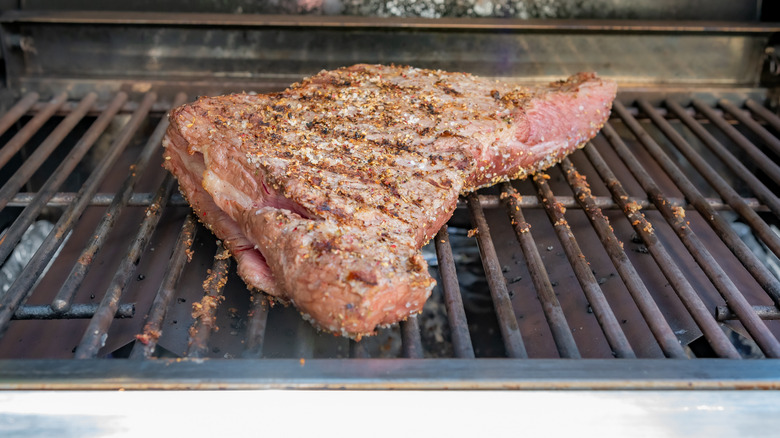 tri-tip on a grill