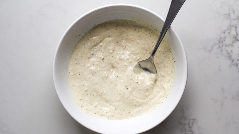 garlic Parmesan aioli in bowl