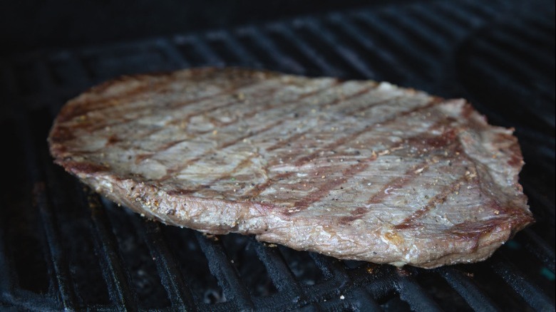 flank steak on grill