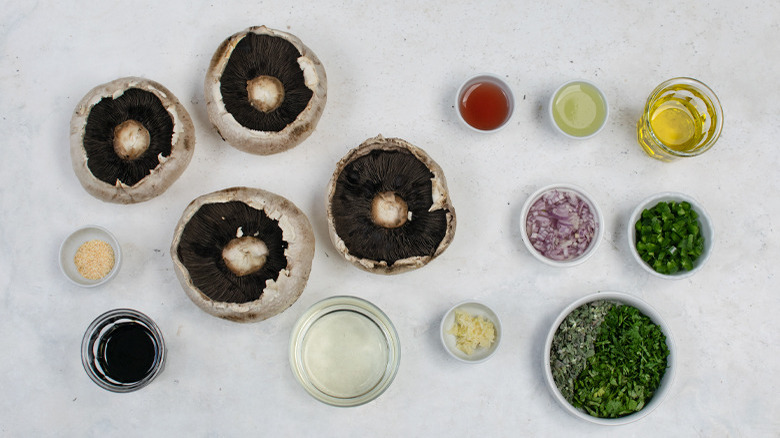 ingredients grilled portobello mushrooms with jalapeño chimichurri