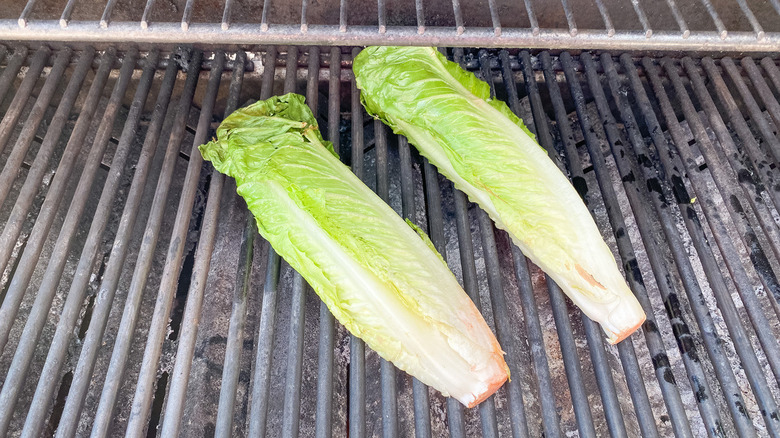 romaine heart on a grill