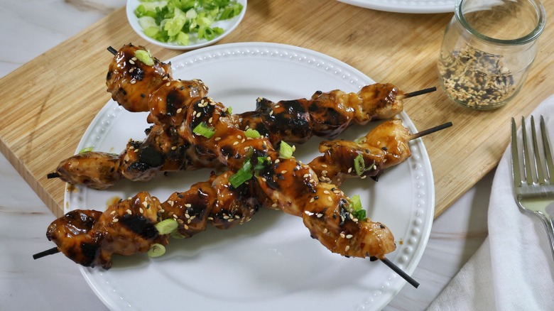 grilled sesame chicken skewers