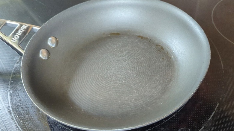 skillet on stove