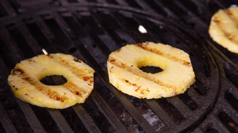 pineapple rings on grill