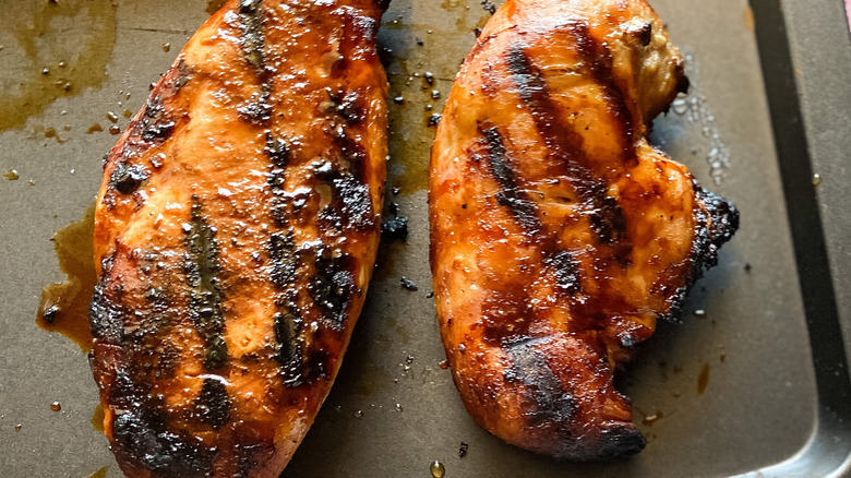 Grilled chicken hot off the grill