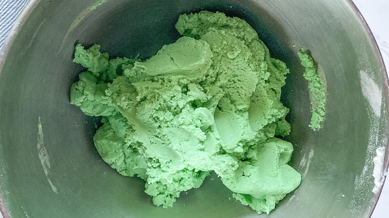 green sugar cookie dough