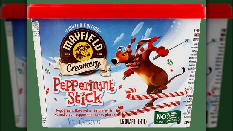 tub of Mayfield Peppermint Stick