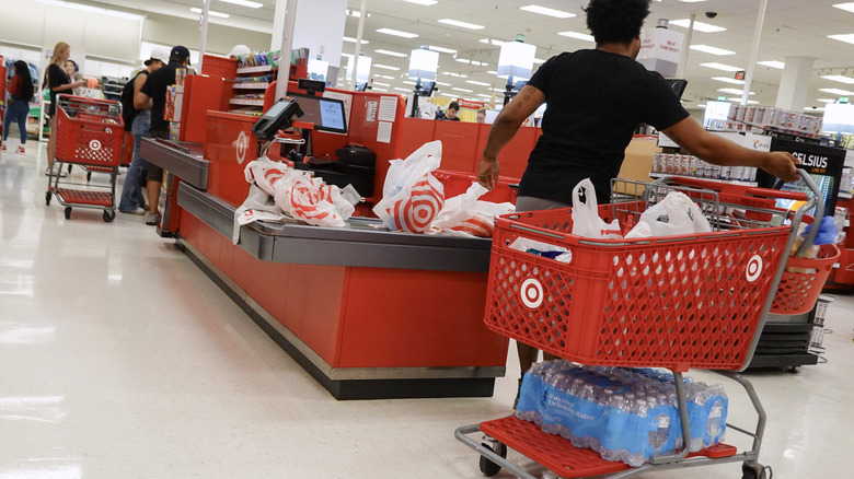 Man with Target shopping cart