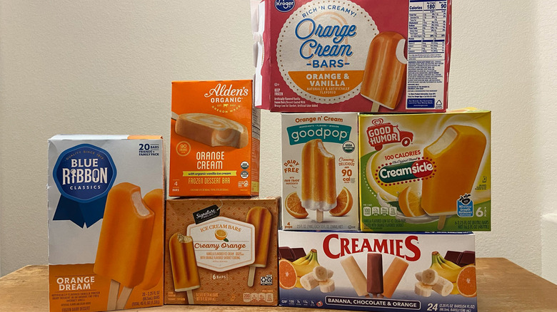 tower of seven creamsicle boxes