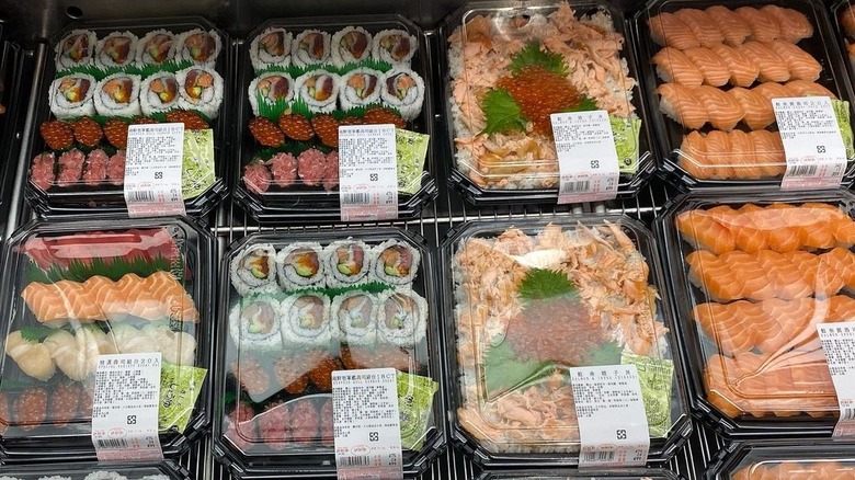 prepackaged sushi rolls