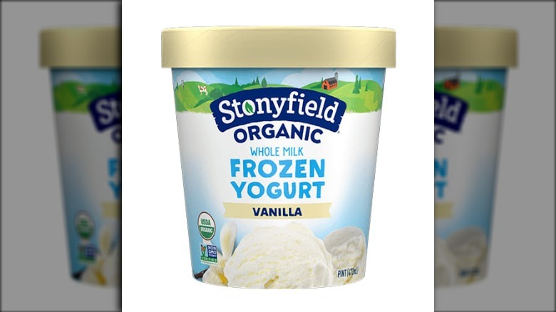 A pint of Stonyfield Organic frozen yogurt