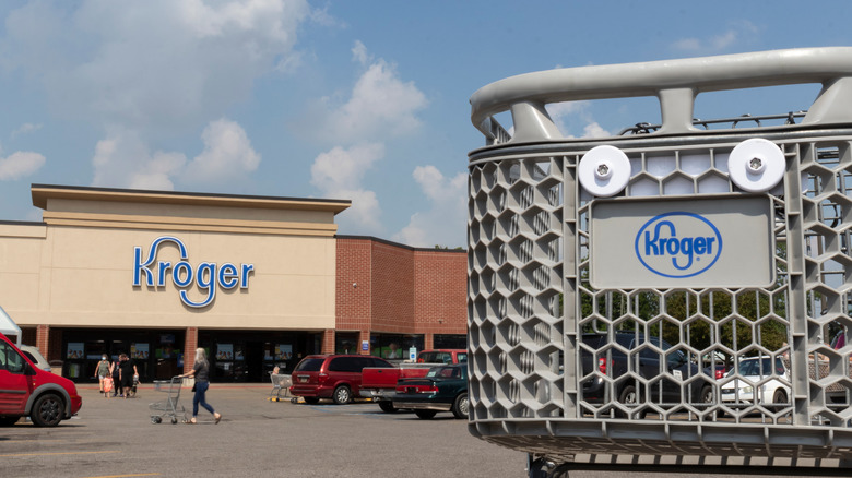 kroger cart and storefront