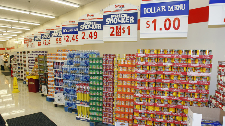 shelves at Save-A-Lot