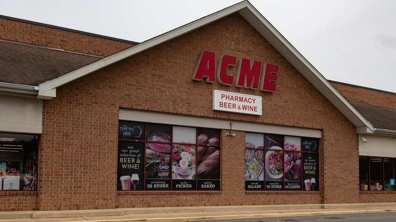 Acme store with window ads