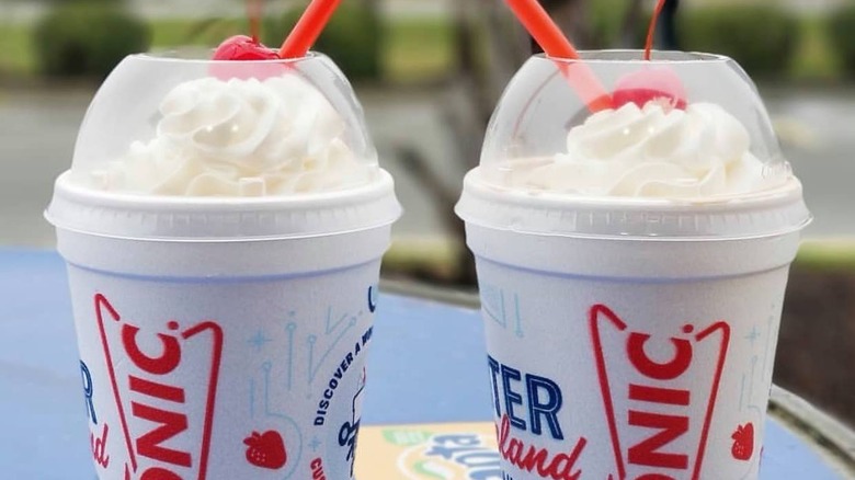 Two Sonic milkshakes