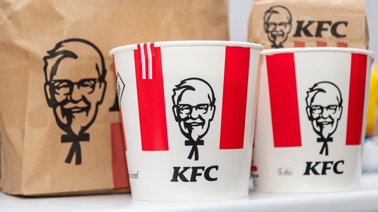 KFC buckets and takeout bags