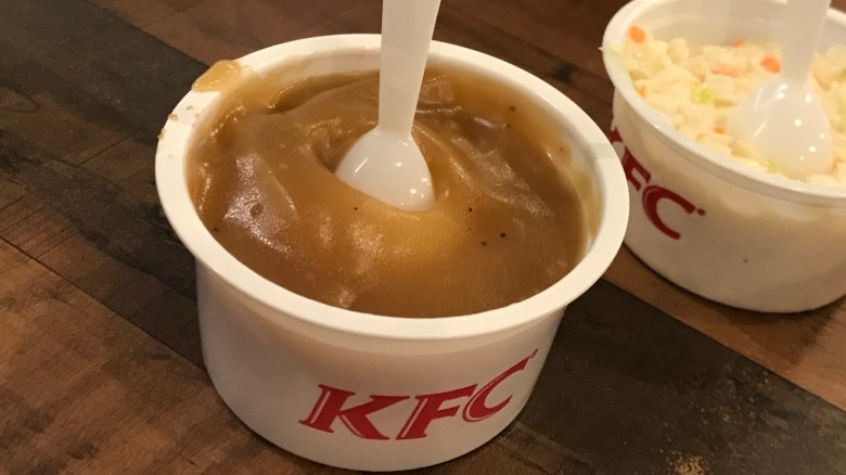 KFC gravy and mashed potatoes