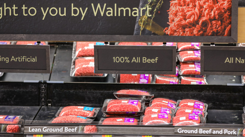 walmart ground beef section