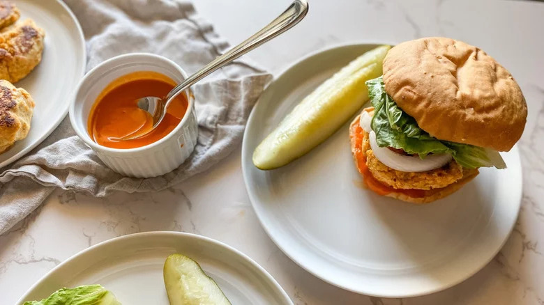 Buffalo chicken burgers