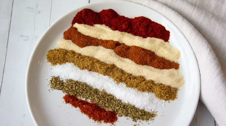 multicolored spices for turkey tacos