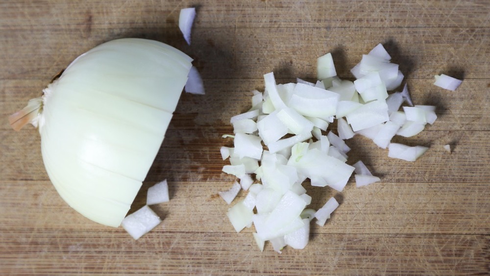 Onion diced for guacamole